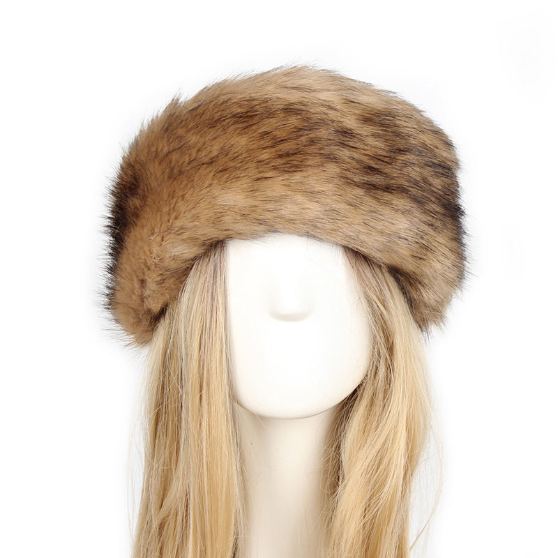 18 Colors Faux Fur Headband Women Winter Hats Warm Fur Faux