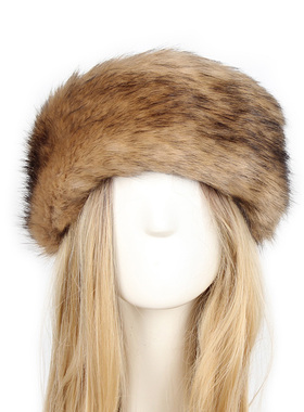 18 Colors Faux Fur Headband Women Winter Hats Warm Fur Faux