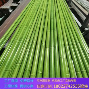 竹节木纹铝合金空心圆管新型天花吊顶材料仿竹管餐厅隔断装饰造型