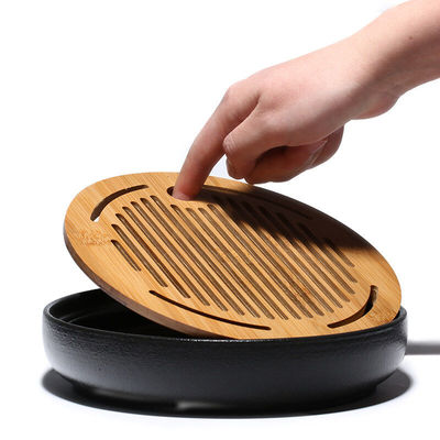 紫砂壶干泡台小茶盘古往今来黑陶小茶盘圆形储水式干泡台紫砂壶茶