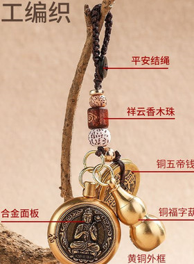 文殊菩萨吊坠属兔本命年手链男女钥匙扣转运珠车挂件12生肖守护神