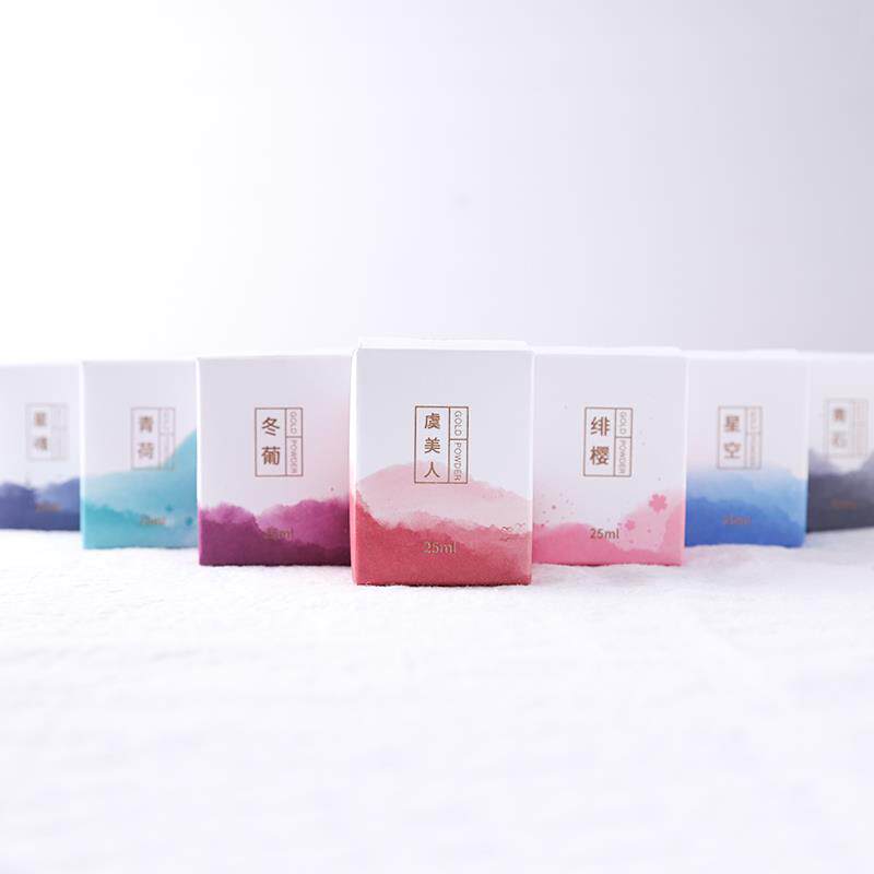 古风金粉彩色墨水非碳素星空玻璃笔染卡蘸水笔钢笔用绘画闪粉25ml