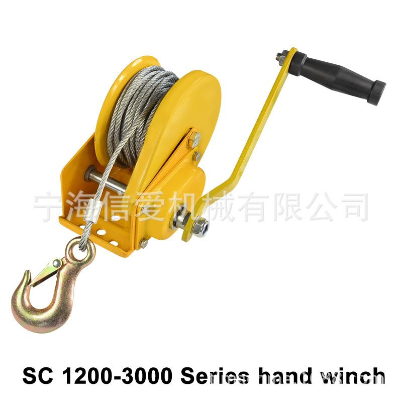 1200 手摇自锁绞车 绞盘 钢丝绳卷扬机