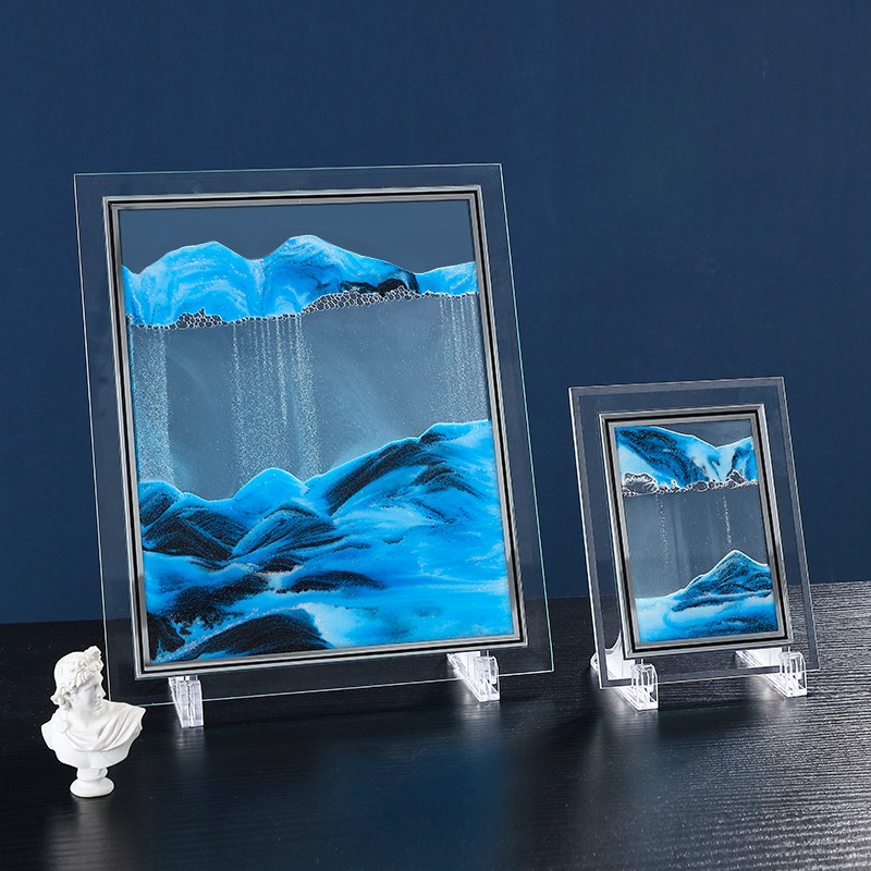 沙漏创意摆件液体解压流沙画办公室桌面床头柜客厅装饰品生日礼物图片