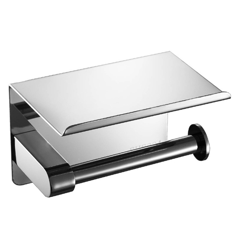 卫生间纸巾架免打孔304不锈钢壁挂式酒店厕所置物架纸巾盒卷纸架