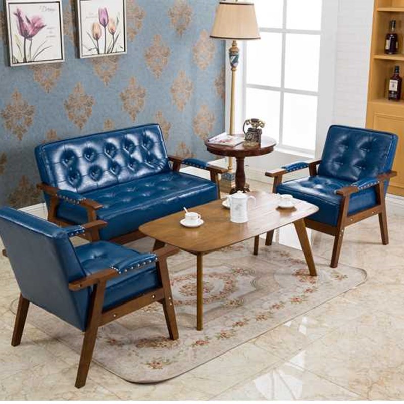 甜品奶茶店西餐咖啡厅桌椅组合北欧布艺办公室小型双人沙发皮卡座