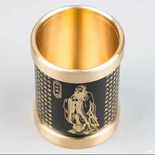 论语笔筒圆形大容量复古中国风笔架办公室学生个性 收藏摆件工艺品