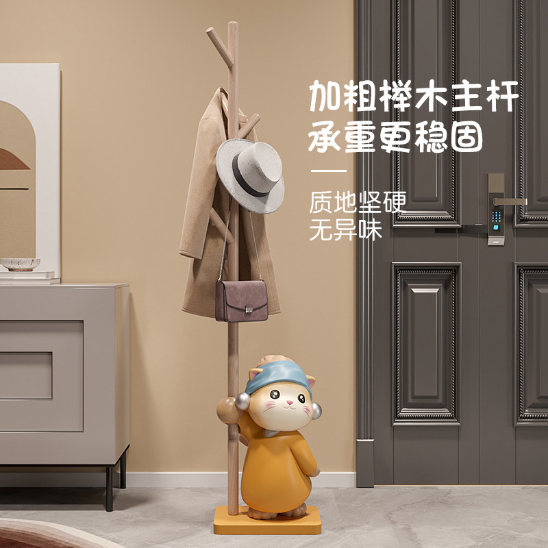 艺术猫衣帽架落地摆件卧室儿童房床头灯挂衣架装饰品乔迁新居礼物