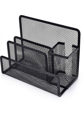 Multi-functional Metal Mesh Desk Organizer Pen Holder Statio