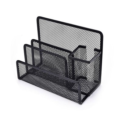 Multi-functional Metal Mesh Desk Organizer Pen Holder Statio