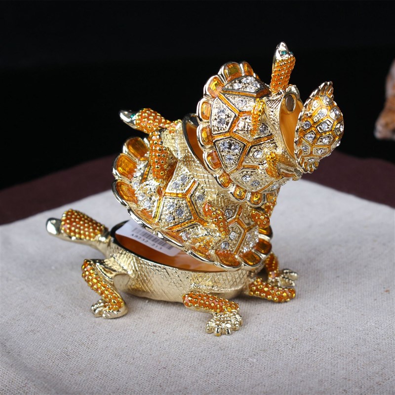 厂家厂家厂家金属摆件三层龟辈辈长寿乌龟AB232 珐瑯彩首饰盒家居