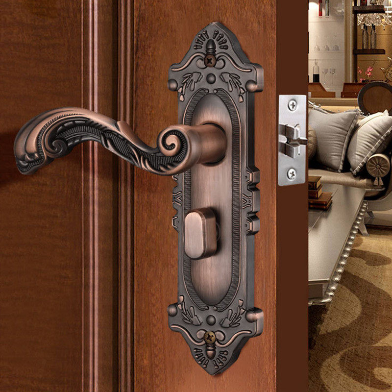 静音房门锁欧式室内卧室门锁单舌家用老式实木门房间卫生间通用型