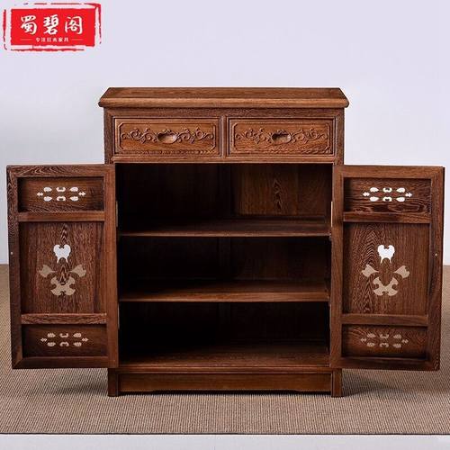 蜀碧阁实木鞋柜进门玄关隔断柜展示柜别墅高端餐柜置物柜储物双