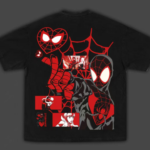 Spider-Man T SHIRT蜘蛛侠美式休闲卡通动漫联名短袖T恤男2025年
