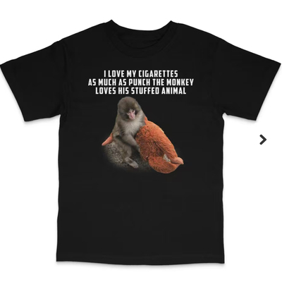 monkey i love my cigarettes t-shirt我爱抽香烟猴子短袖T恤男潮