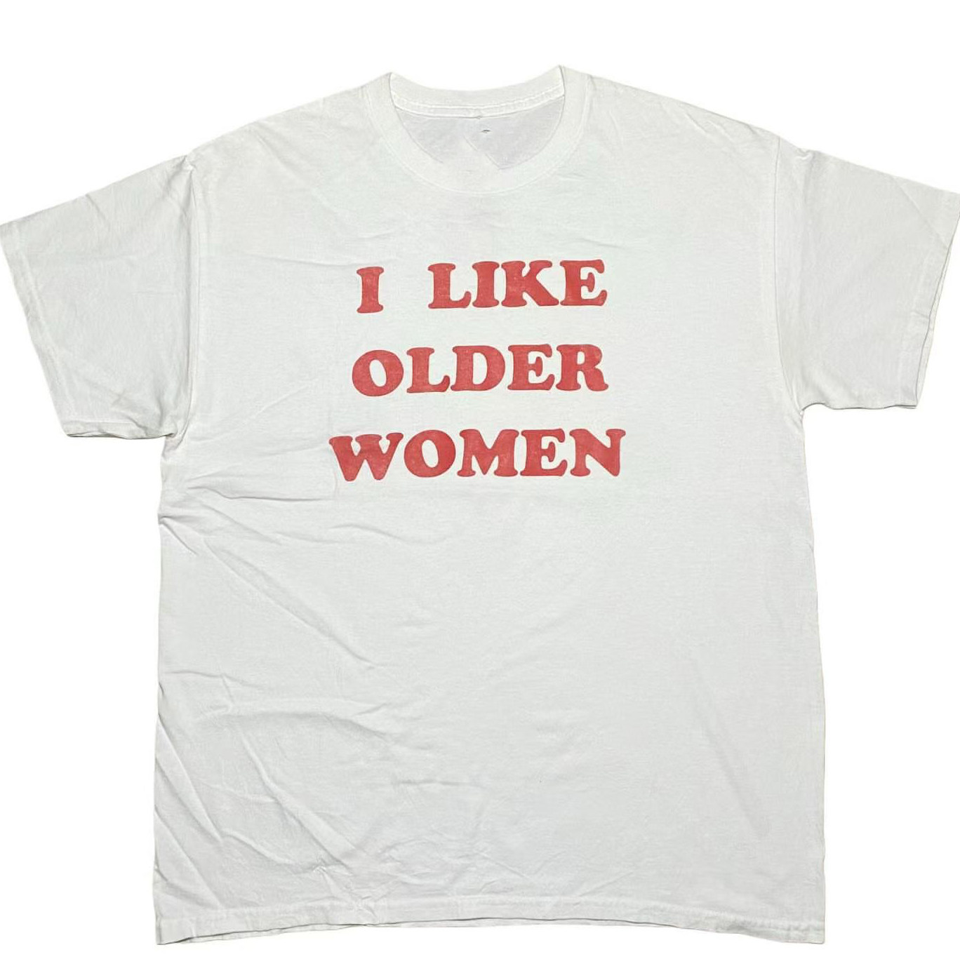 i like older women funny  t-shirt我喜欢阿姨趣味休闲字母T恤男