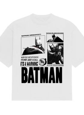 BATMAN T-SHIRT 蝙蝠侠美式卡通动漫T恤男休闲宽松2026夏新款青春