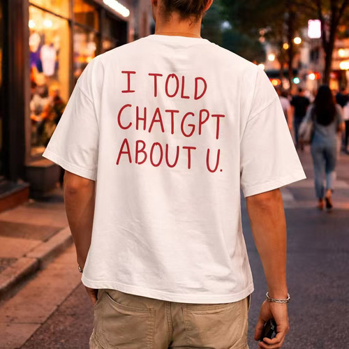 i told chatgpt about u funny t-shirt美式趣味搞笑短袖T恤男女