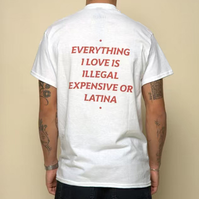 搞怪英文文字 T恤 Everything I love is Latina自嘲短袖夏季新款