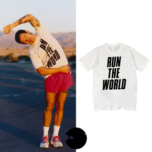 world the t恤男2026 美式 宽松白色短袖 shirt瑞恩高斯林同款 run