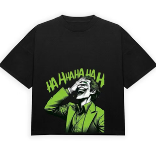 shirt美式 hahahhah joker T恤男2026 小丑扑克笑声哈哈哈哈短袖