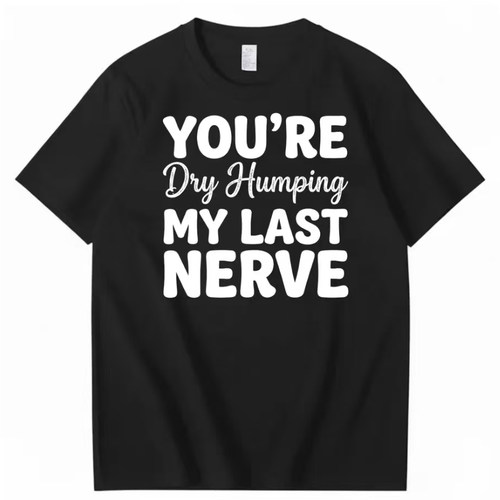 YOU'RE DRY HUMPING MY LAST NERVE 趣味印花短袖美式T恤男女2026