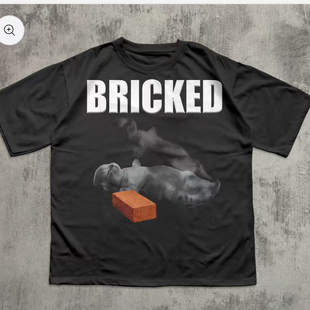 KNOCKED OUT BRAINROT FUNNY TEE MEME CAT SHIRT BRICKED