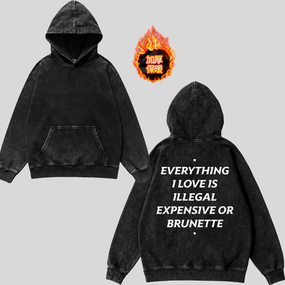 美式水洗做旧连帽卫衣 EVERYTHING I LOVE 加厚宽松复古潮流情侣