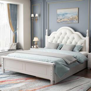 式 实木床欧简约出租储物田园屋风公1.2米单人SSU床1.主8米主卧双