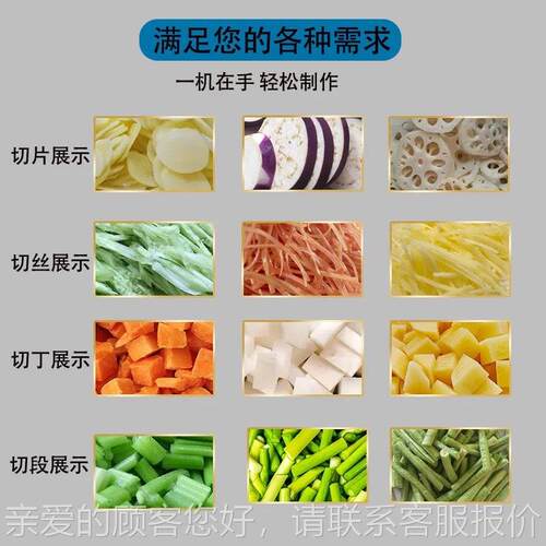8多功能50双头切菜机全自VWM切动切丁段片切丝工切厂食堂 商用切