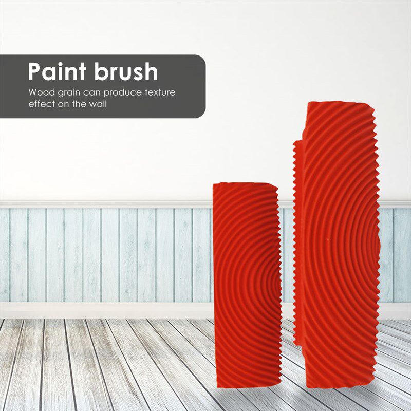 速发2/Set   Rubber Rler Brush Imitatio Wood Grig Wa