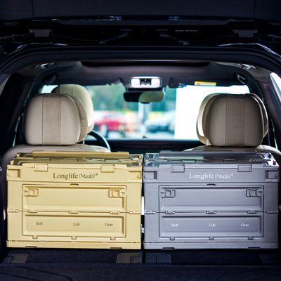 速发log储ife后箱箱收纳备户外露营车载折叠收纳箱汽车尾箱整理l