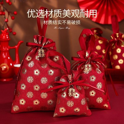 快速发货手提喜糖袋结婚糖果礼盒婚礼伴手礼袋子T喜烟瓜子包装袋