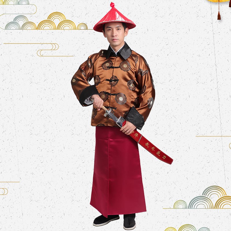 现货速发2024新款清朝官服黑摩登舞套装(含演出服