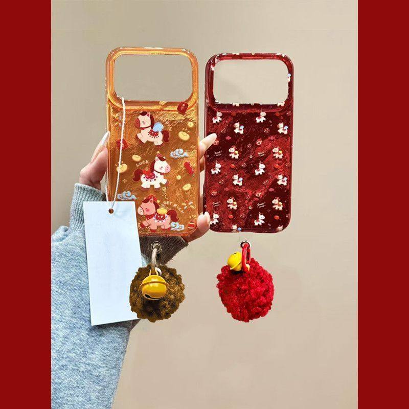 新年款复古橙红小马适用苹果17promax红色手机壳苹果1615/14/1312,个性定制/设计服务/DIY,手机壳/保护套定制,淘宝优惠券,粉丝福利购,淘宝优惠卷