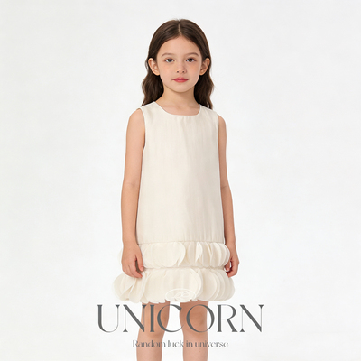 UNICORN女童26年春夏法式新款花边公主裙时尚背心裙生日礼服裙