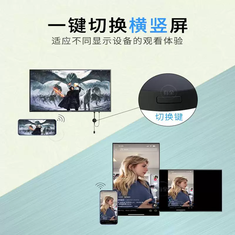Same screen wireless WiFi shot screen connection TV projector display network class HDMI horizontal vertical screen