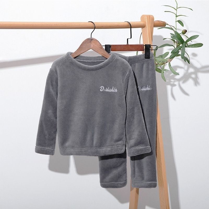 儿童睡衣男童秋冬季法兰绒中大童长袖加厚款珊瑚绒男孩家居服