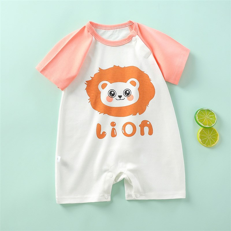 速发婴儿连身衣爬服季质20夏2棉服装宝宝薄款衣服新生儿婴儿连身
