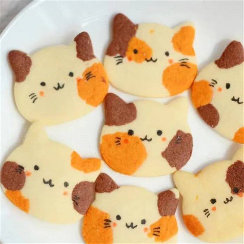 速发三花猫咪饼干模具糖模头干水果切霜可爱猫饼造型磨具