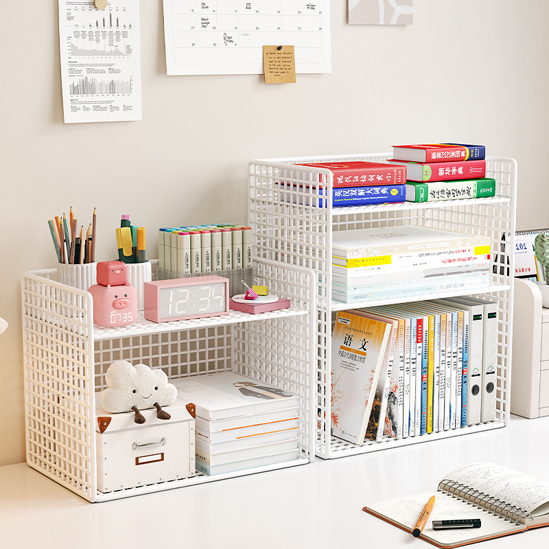 速发桌面绘本架置物收架纳盒简易书架儿童多层铁艺神器飘窗柜纳收