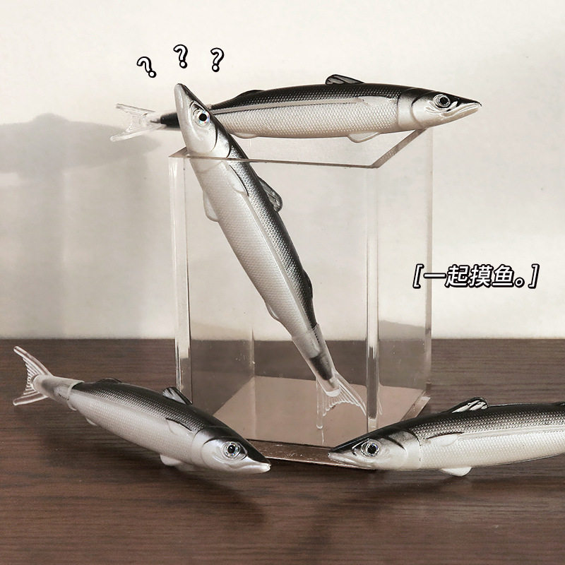 速发无聊了一起摸闲鱼造型笔创意学生搞.文具圆珠笔0怪5m黑摸咸鱼