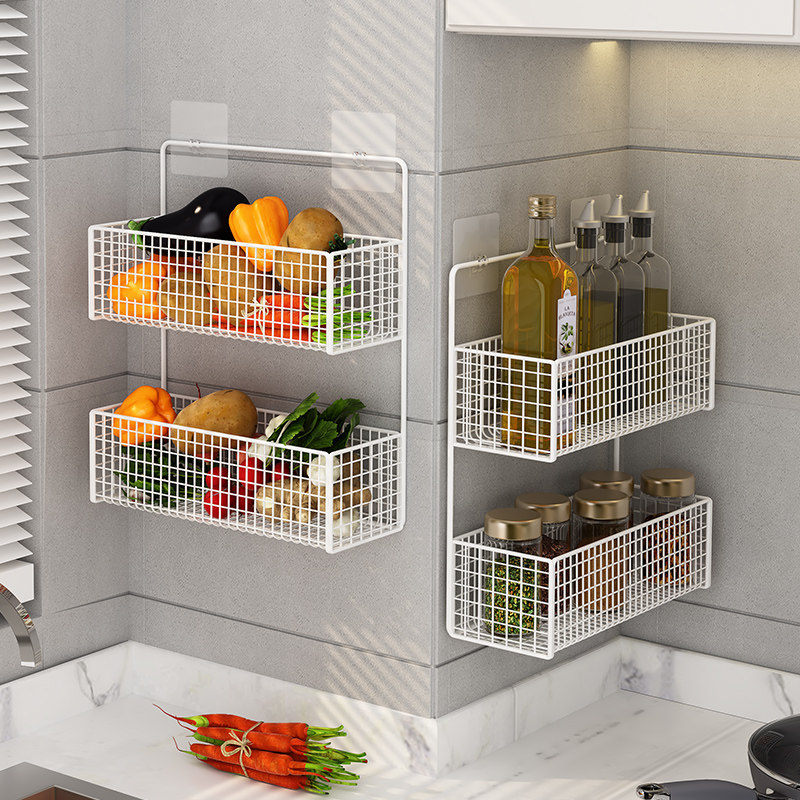 速发厨房调料置物架壁挂式灶味转角调台品油盐酱醋瓶上收纳墙罐菜