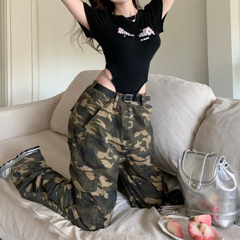 现货大码胖mm纯欲设计感链条镂空露腰黑色女辣R妹修身感连体上衣