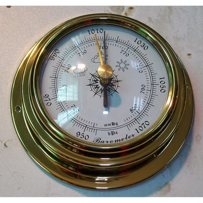B9193-D98铜壳气压计，空盒气压表，船用气压计，大气压计