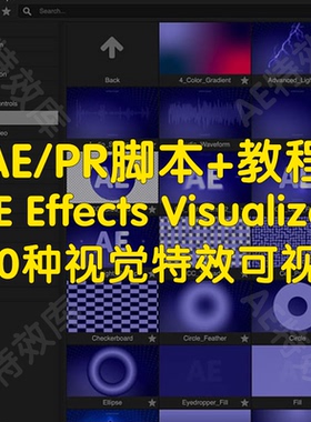 Effects Visualizer脚本+教程ae内置290种视觉特效可视化预设