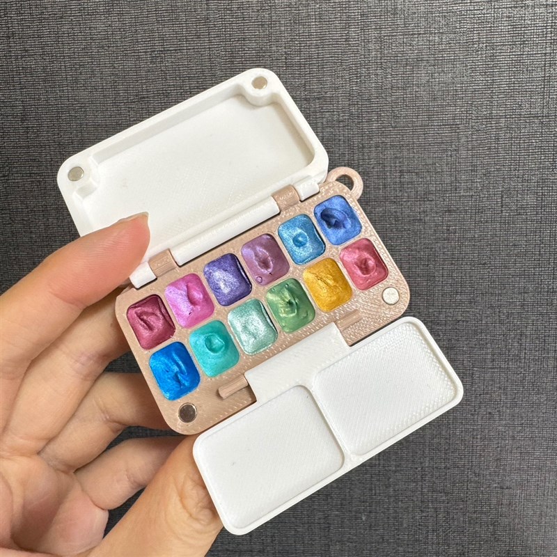 小胖丁迷你水彩盒 水彩颜料分装盒3d打印定制水彩颜料收纳颜料盒
