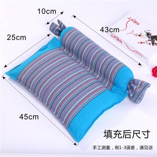 颈椎组合枕套老粗布含内胆套圆枕方枕拉链连接可拆分糖果枕套结实