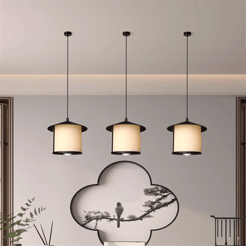 新中式古风餐厅吊灯日式复古餐饮灯中式卡座吧台火锅店带射灯灯具