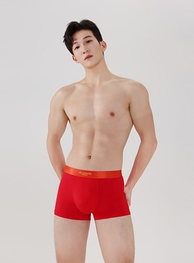 Oengus 本命年纯棉红色内裤男士内裤 男三角裤 内裤男 本命年内裤